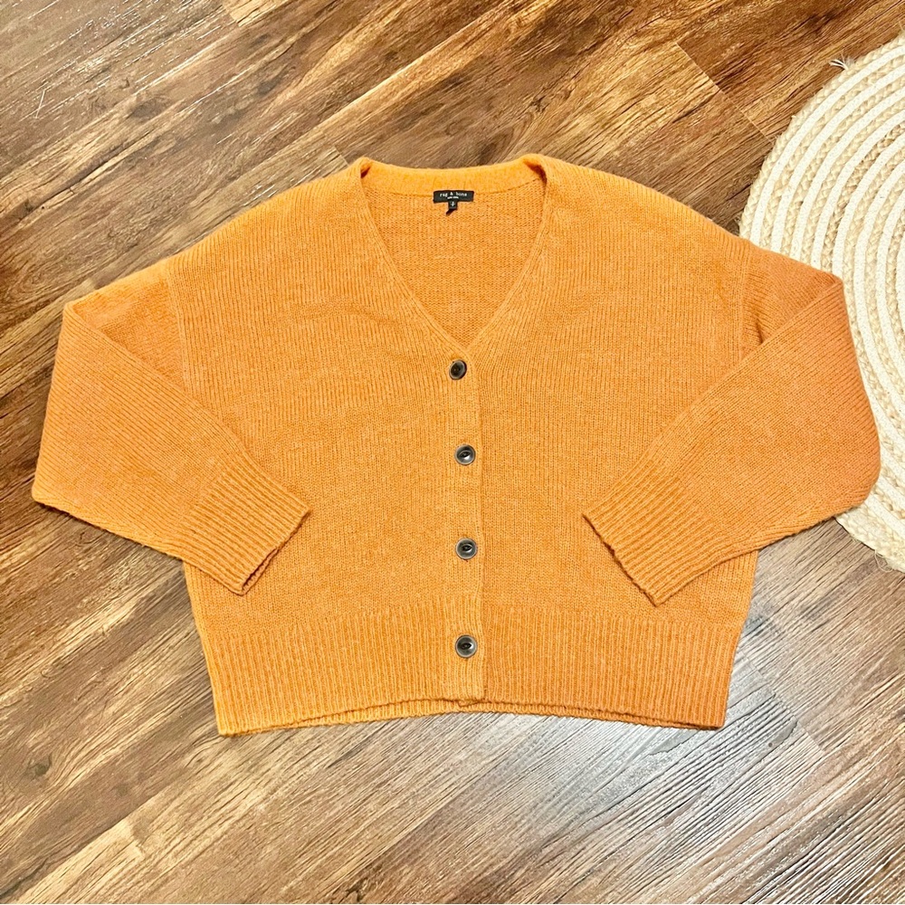 rag & bone Orange Button-Up Cardigan